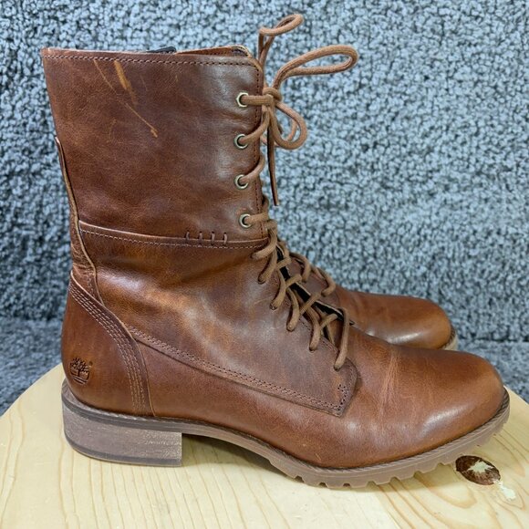 Timberland Banfield Mid Boots Womens Size 9 Brown Full Grain Leather Lace Up - Picture 3 of 8